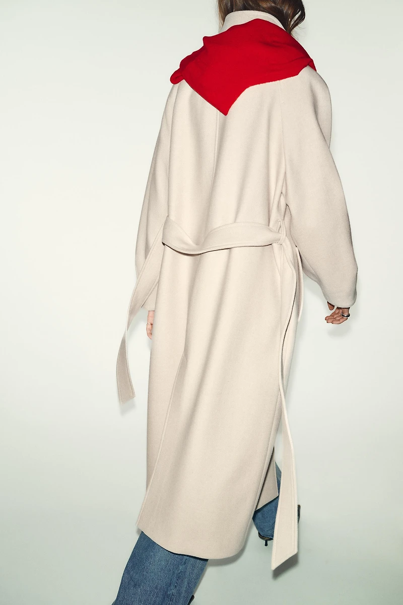 LONG WOOL COAT WITH HIGH NECK