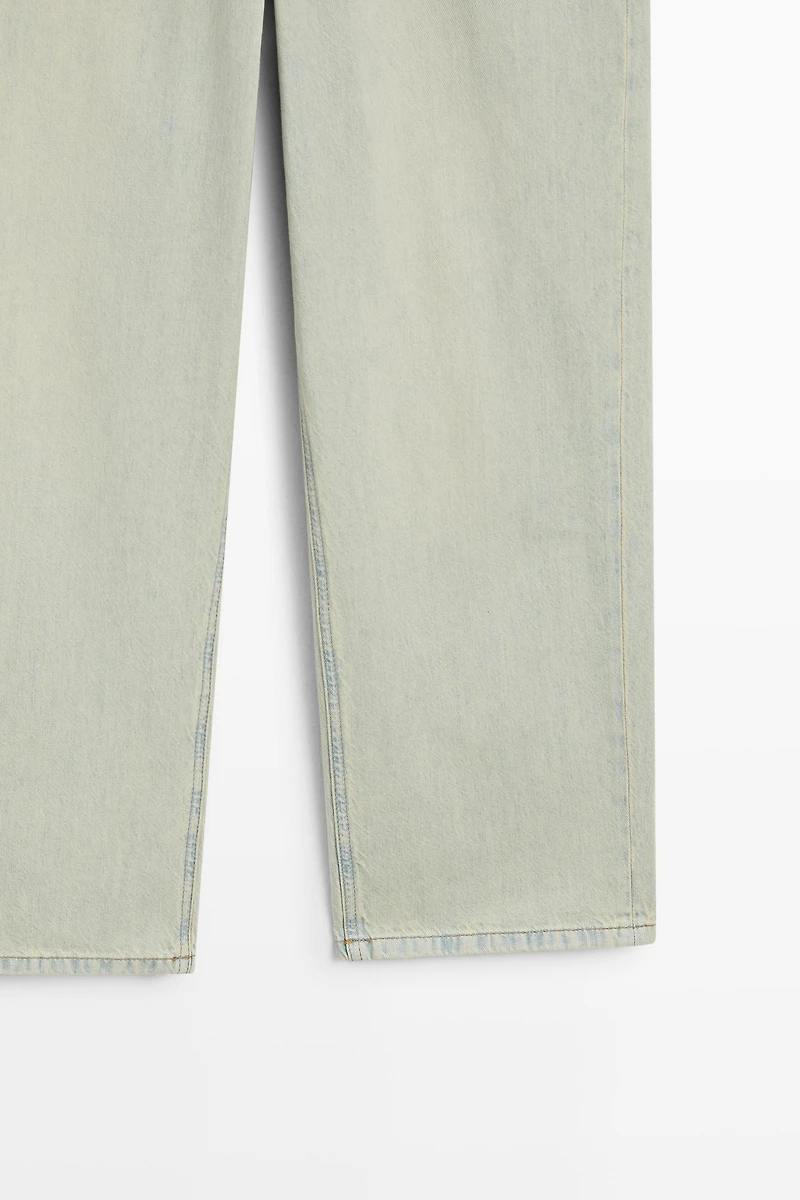 Jean wide leg cropped taille moyenne