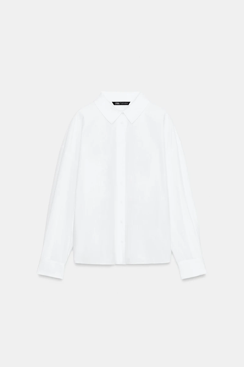 POPLIN SHIRT WITH BACK PLEATS