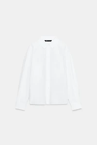POPLIN SHIRT WITH BACK PLEATS