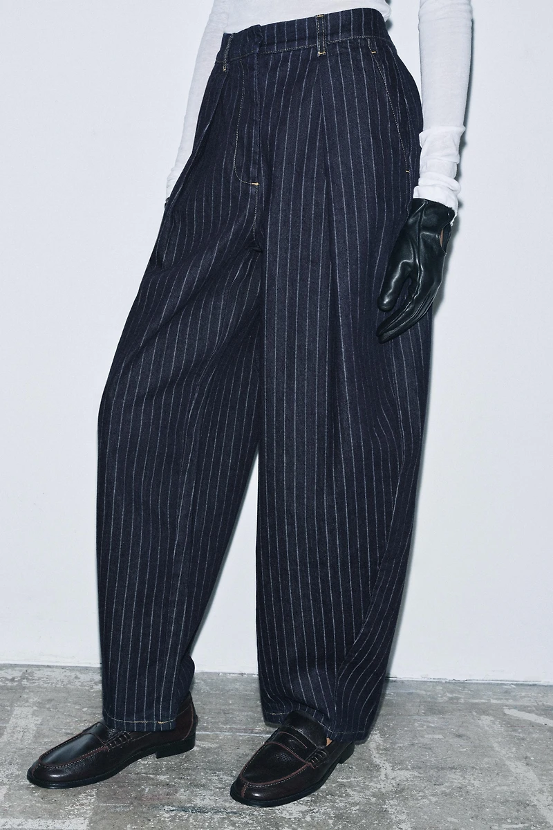 JEAN ZW COLLECTION BALLOON RAYURES TAILLE NORMALE