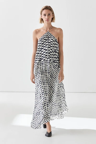 Printed flared midi dress