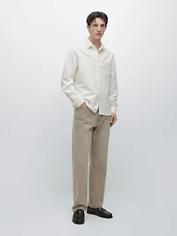 Regular fit linen blend shirt