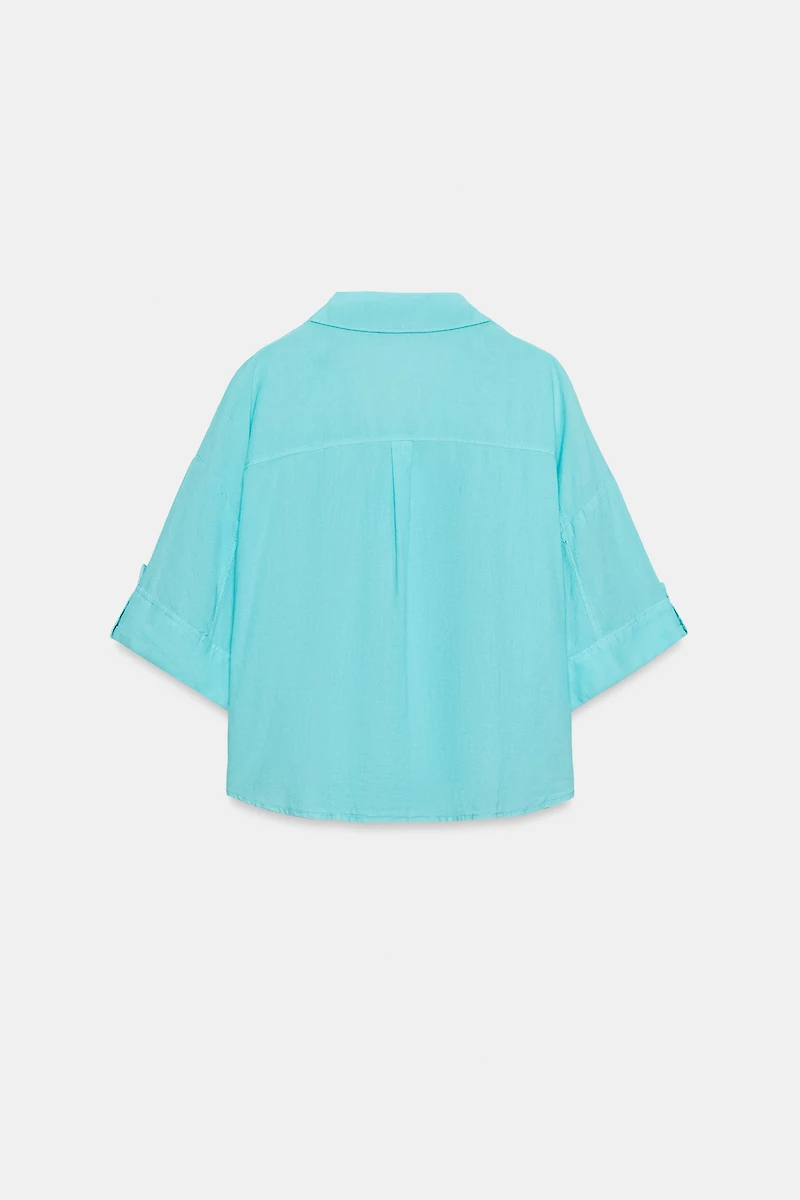 LINEN BLEND SHORT SHIRT
