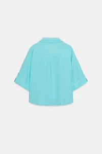 LINEN BLEND SHORT SHIRT