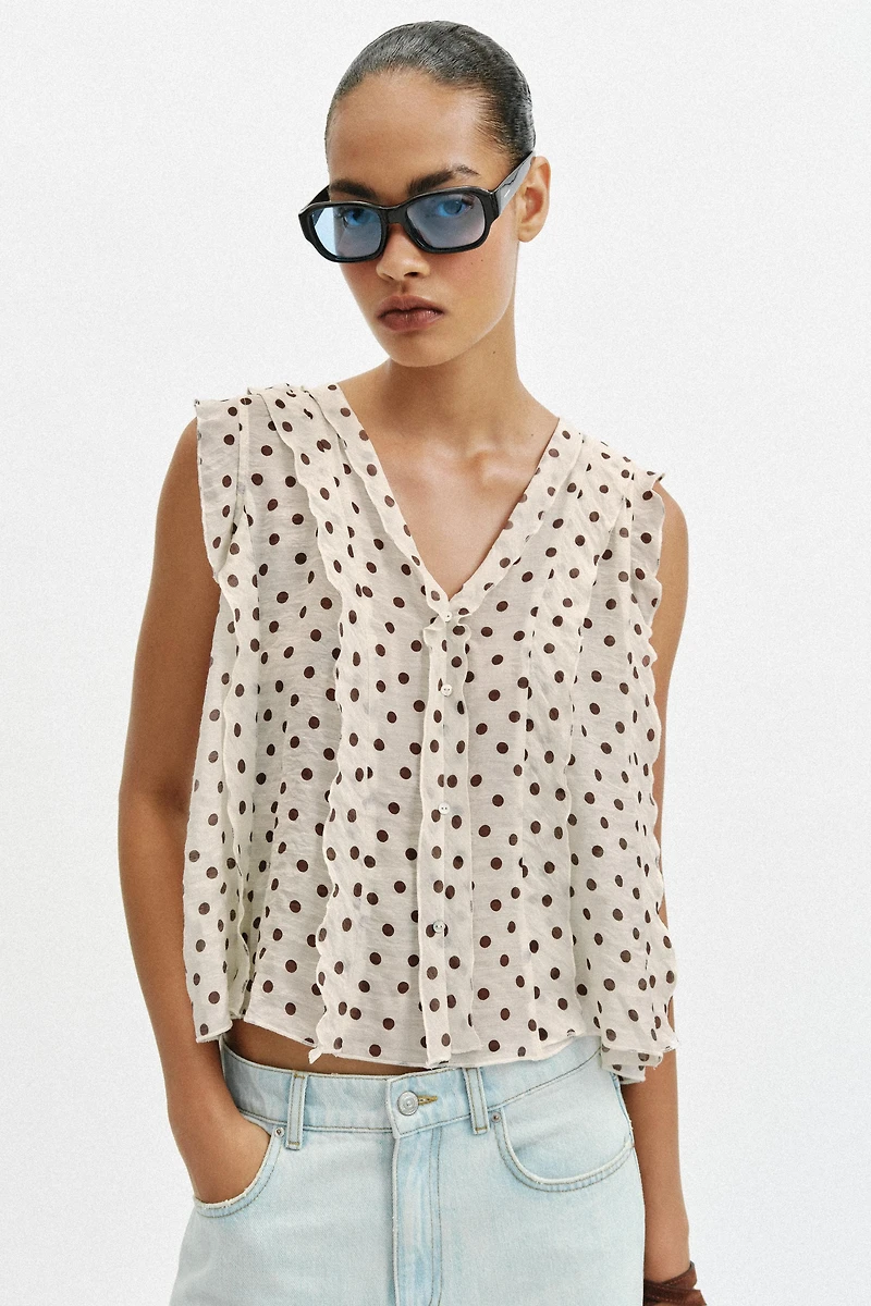 POLKA DOT PRINT BLOUSE