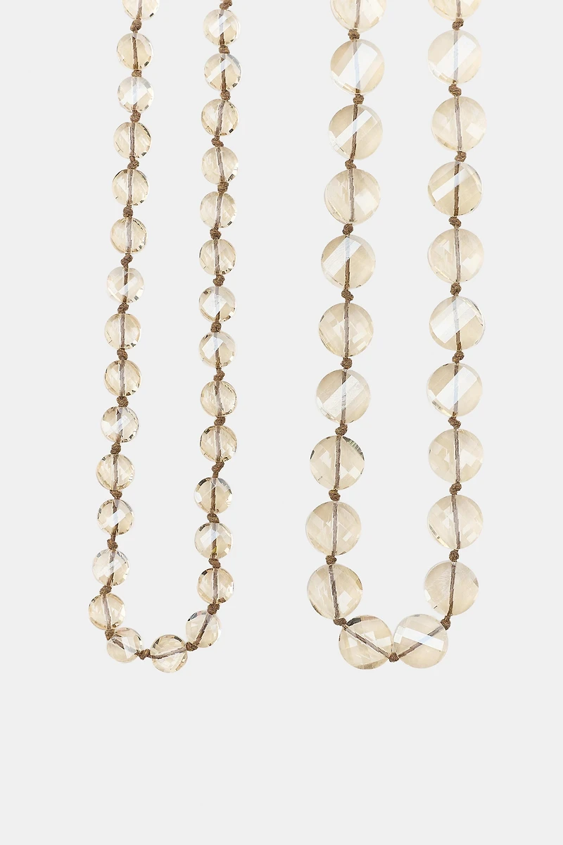 LOT DE 2 COLLIERS PIÈCES EN CRISTAL