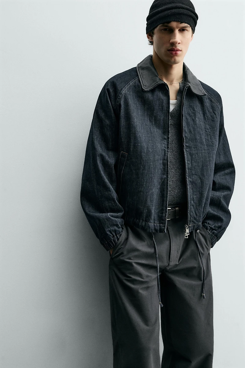 VESTE EN DENIM COL COMBINÉ