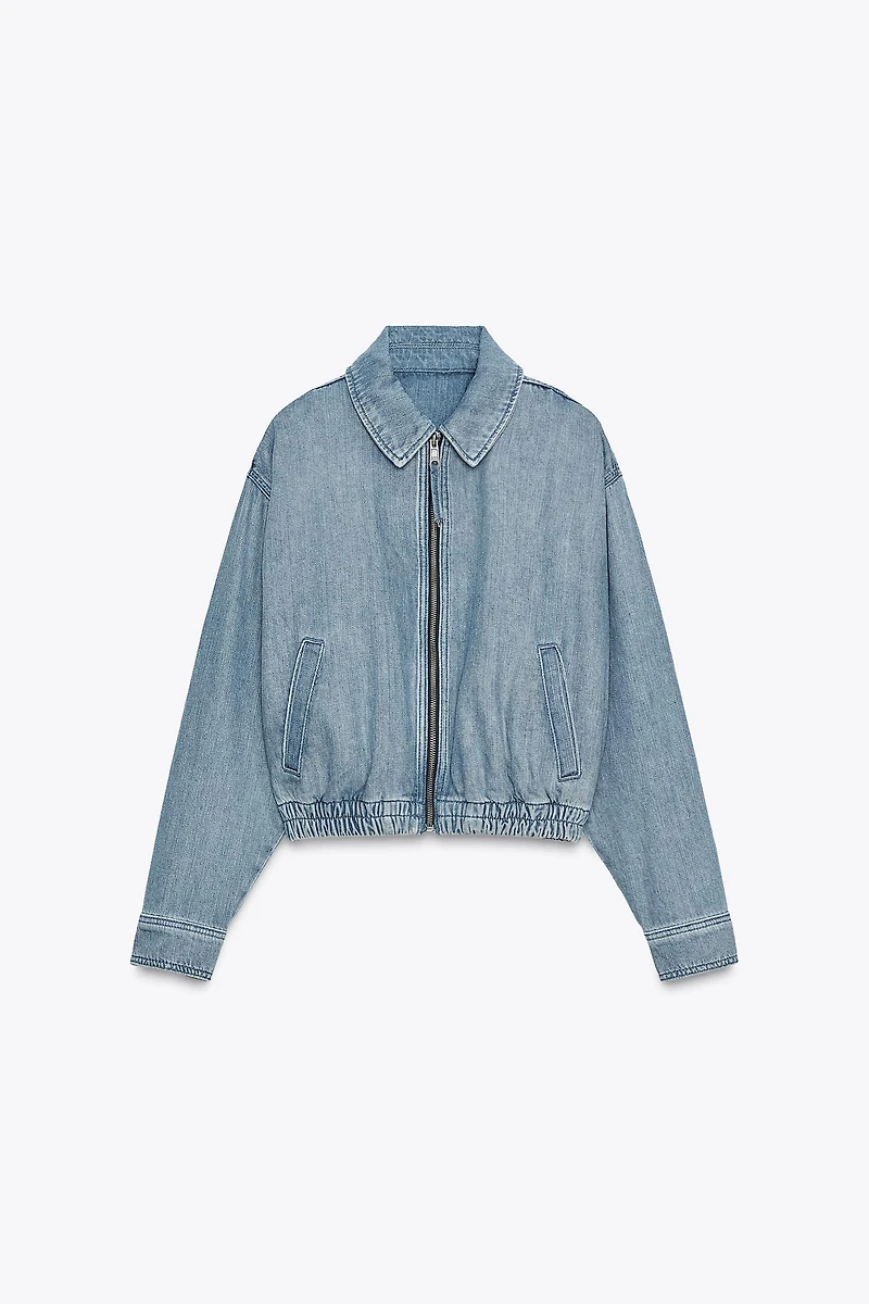 ZW COLLECTION DENIM BOMBER JACKET