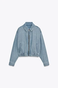 ZW COLLECTION DENIM BOMBER JACKET