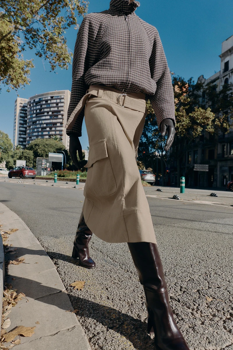 CARGO MIDI SKIRT WITH BELT