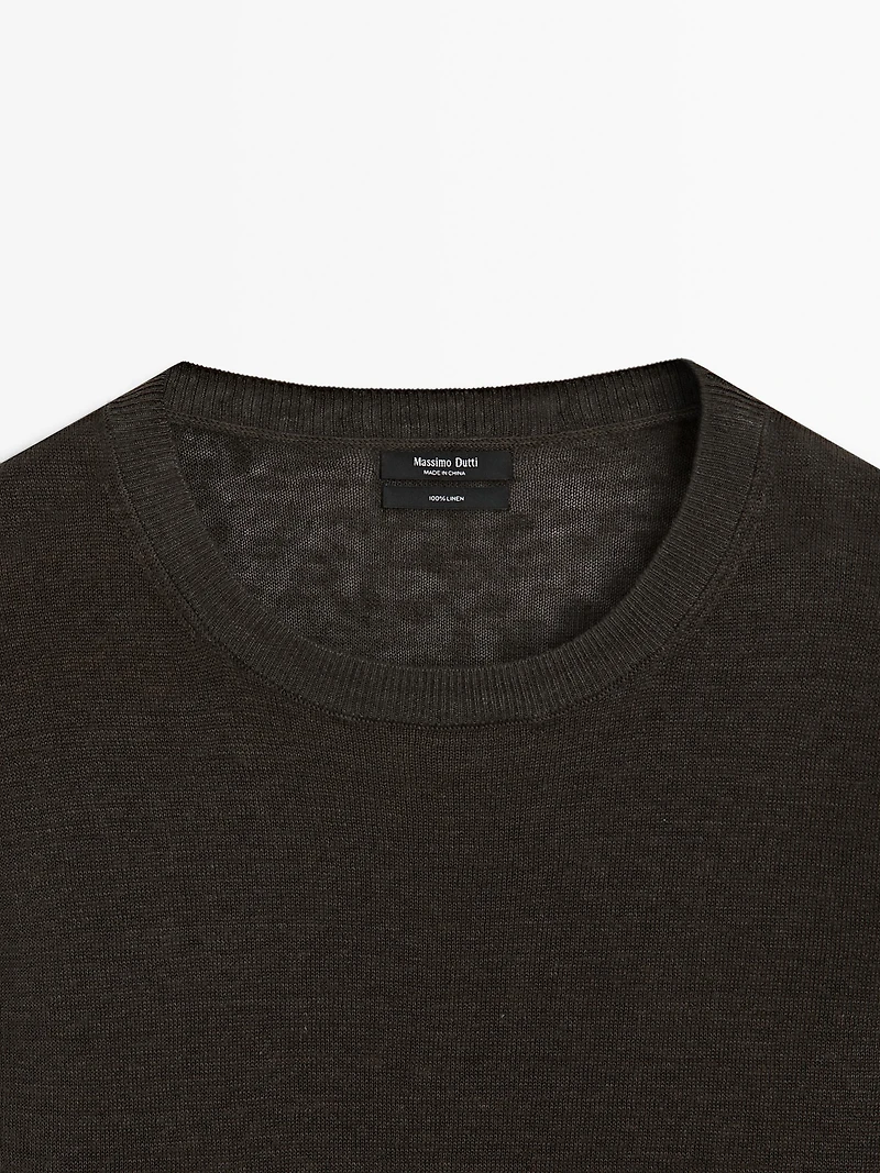 100% linen oversize knit sweater
