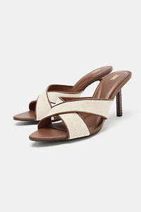 CRISS CROSS HEEL SANDALS