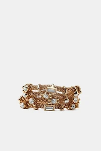 2-PACK JEWELED MESH BRACELETS