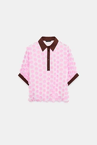 TEXTURED FLORAL BLOUSE