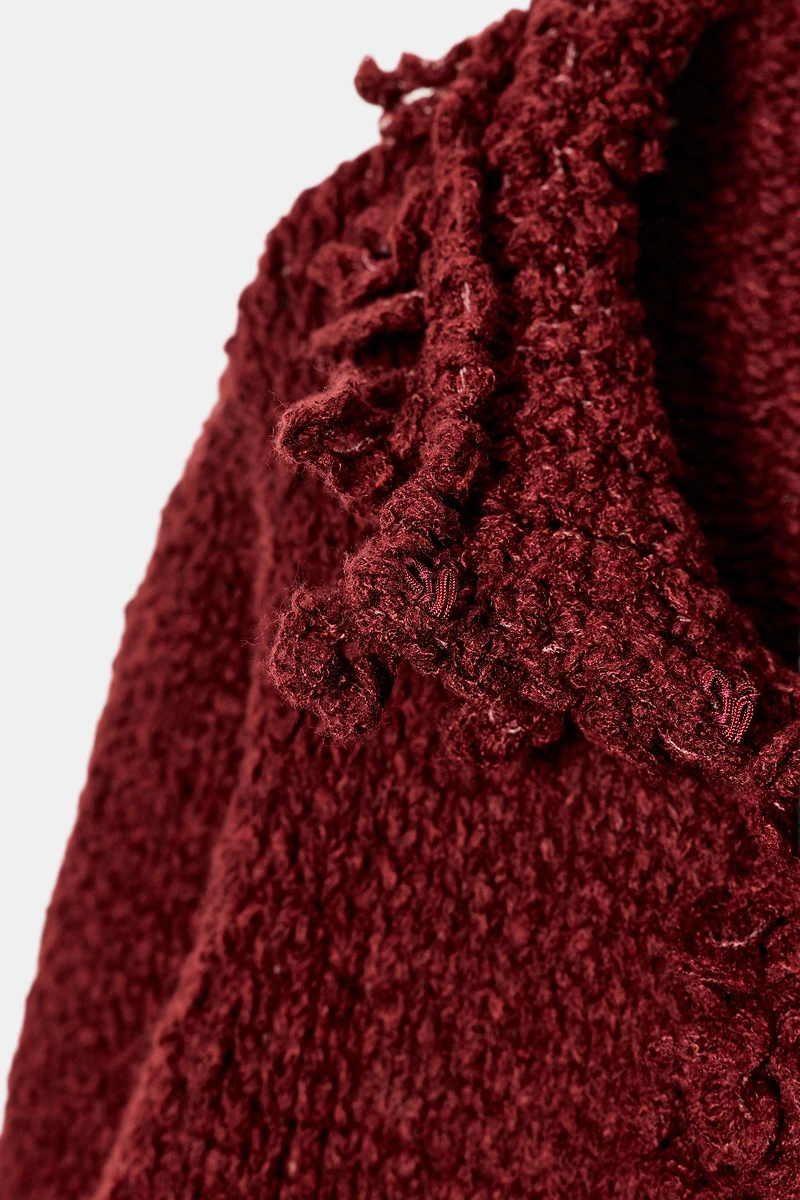 FRINGED KNIT CARDIGAN