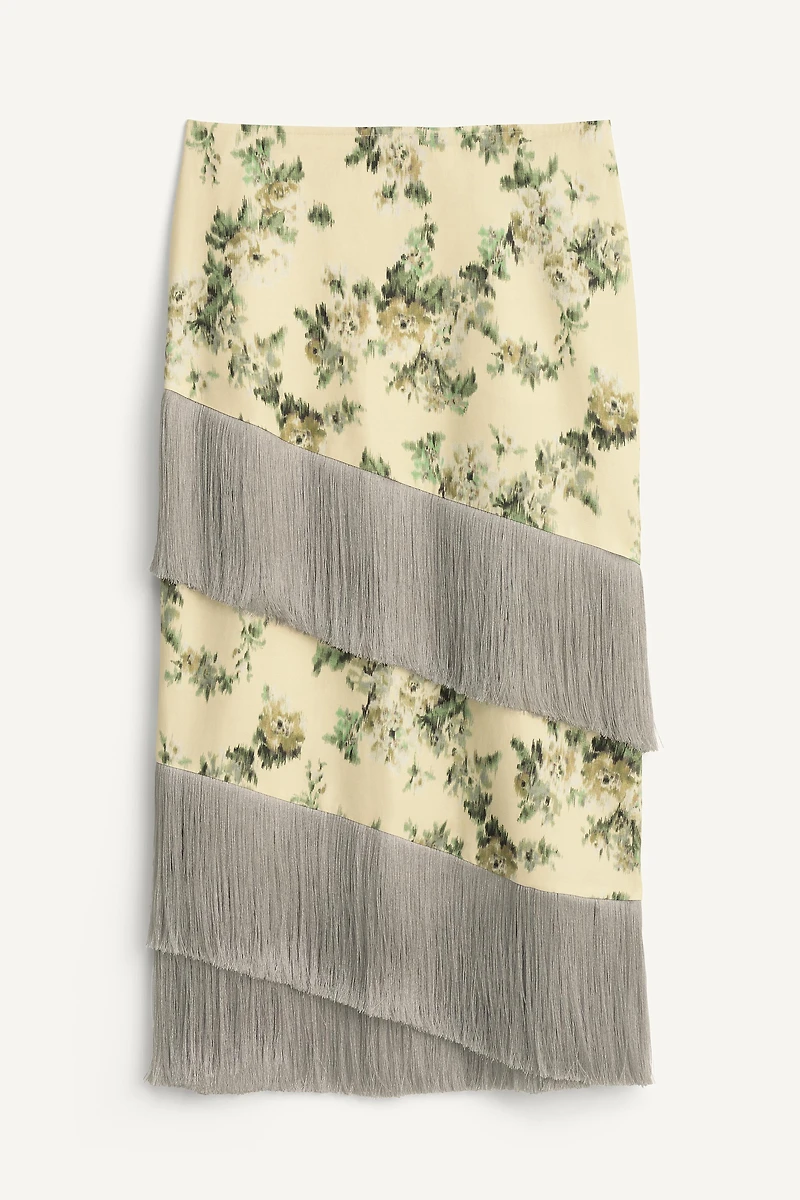 LIMITED EDITION FLORAL FRINGE SKIRT
