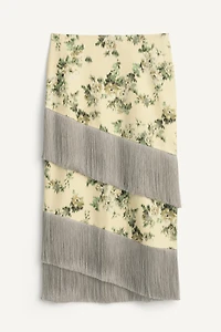 LIMITED EDITION FLORAL FRINGE SKIRT