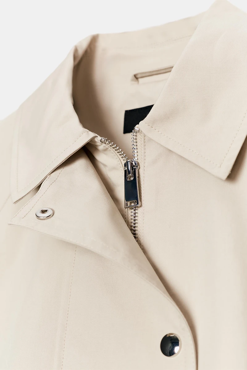 CROPPED DOUBLE BREASTED TRENCH