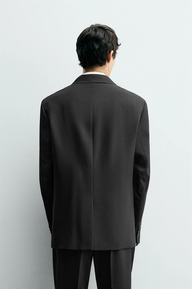 100% WOOL DOUBLE BREASTED SUIT BLAZER