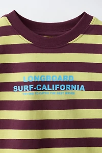 STRIPED TEXT PRINT T-SHIRT