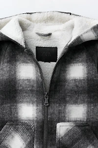 PLAID FLEECE COAT