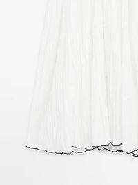 Contrast pleated long dress