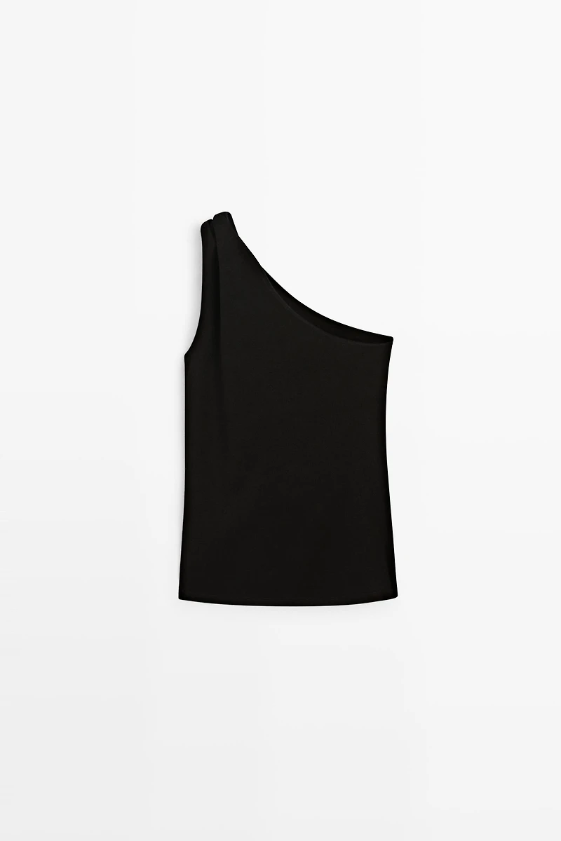 Asymmetric top with metal detail