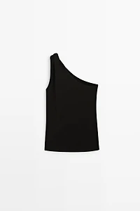 Asymmetric top with metal detail