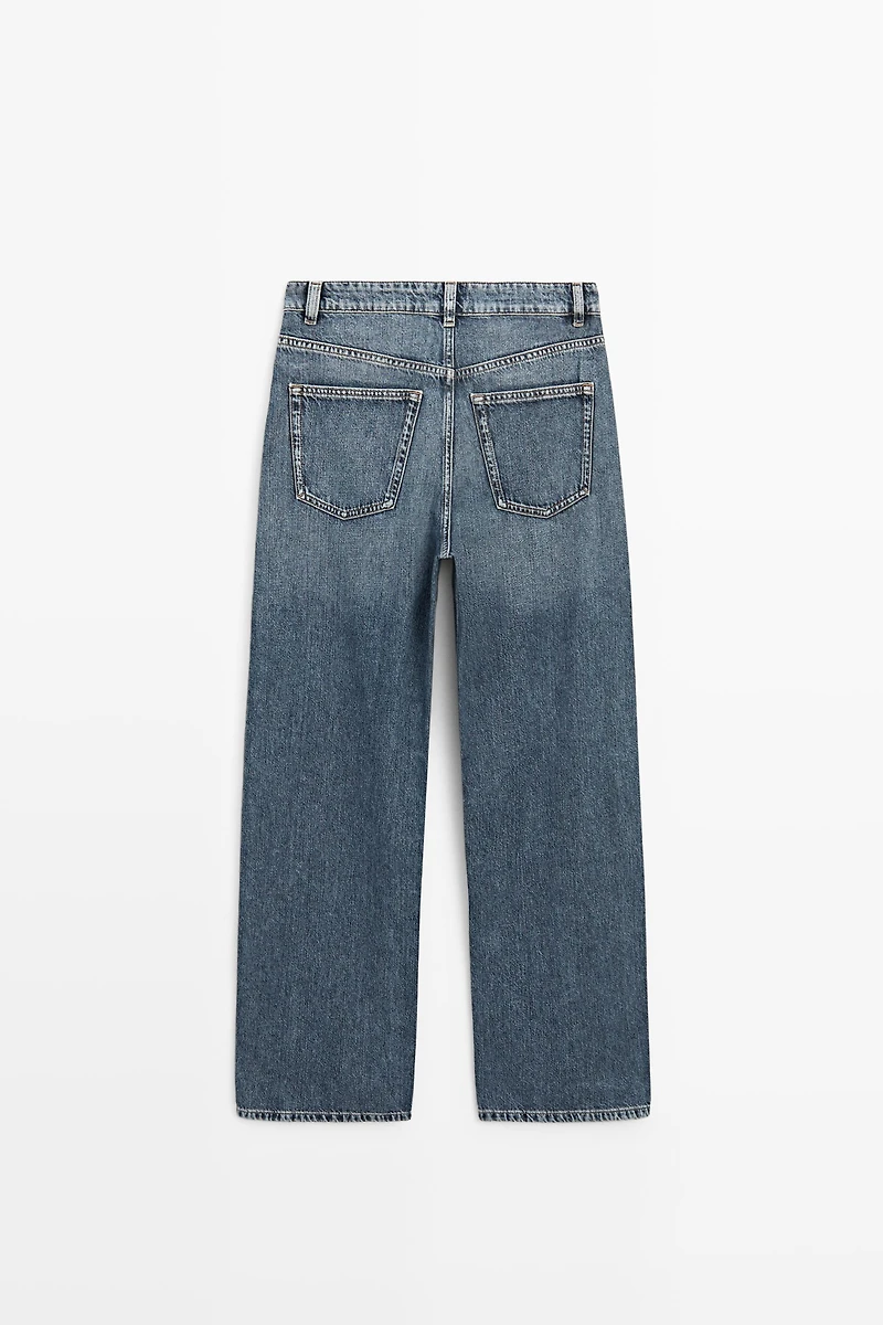 Mid-waist barrel fit jeans
