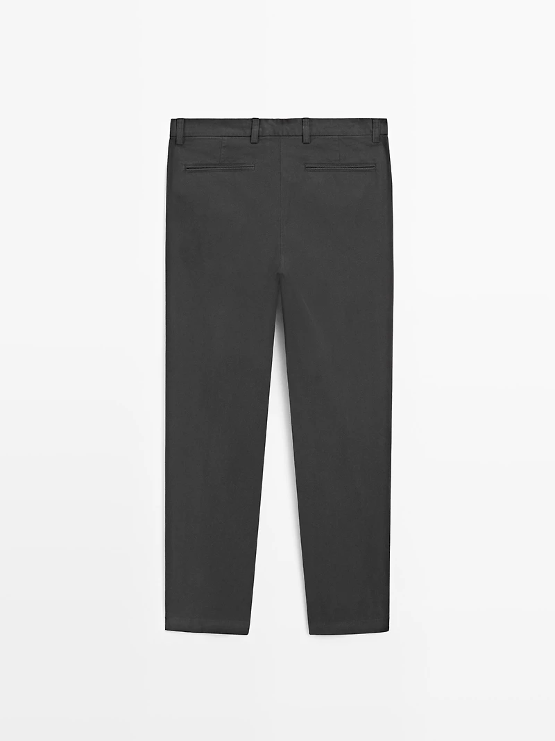 Slim fit textured trousers