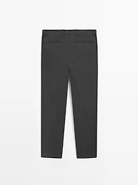 Slim fit textured trousers