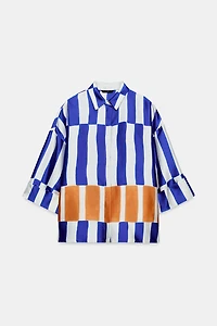 OVERSIZED SATIN-STRIPED SHIRT