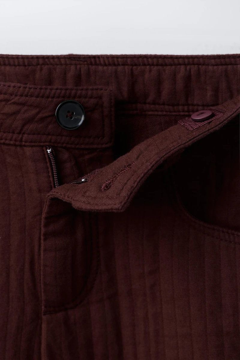 TEXTURED BARREL PANTS