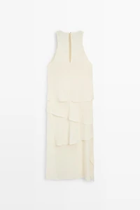 Robe midi fluide à volants
