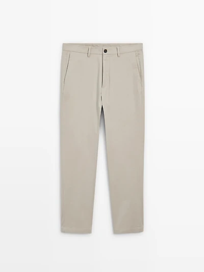 100% cotton slim fit trousers