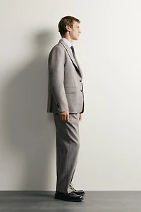 WOOL-BLEND REGULAR FIT TROUSERS