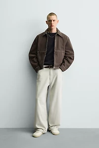 BLOUSON COUPE BOX CONTRASTE