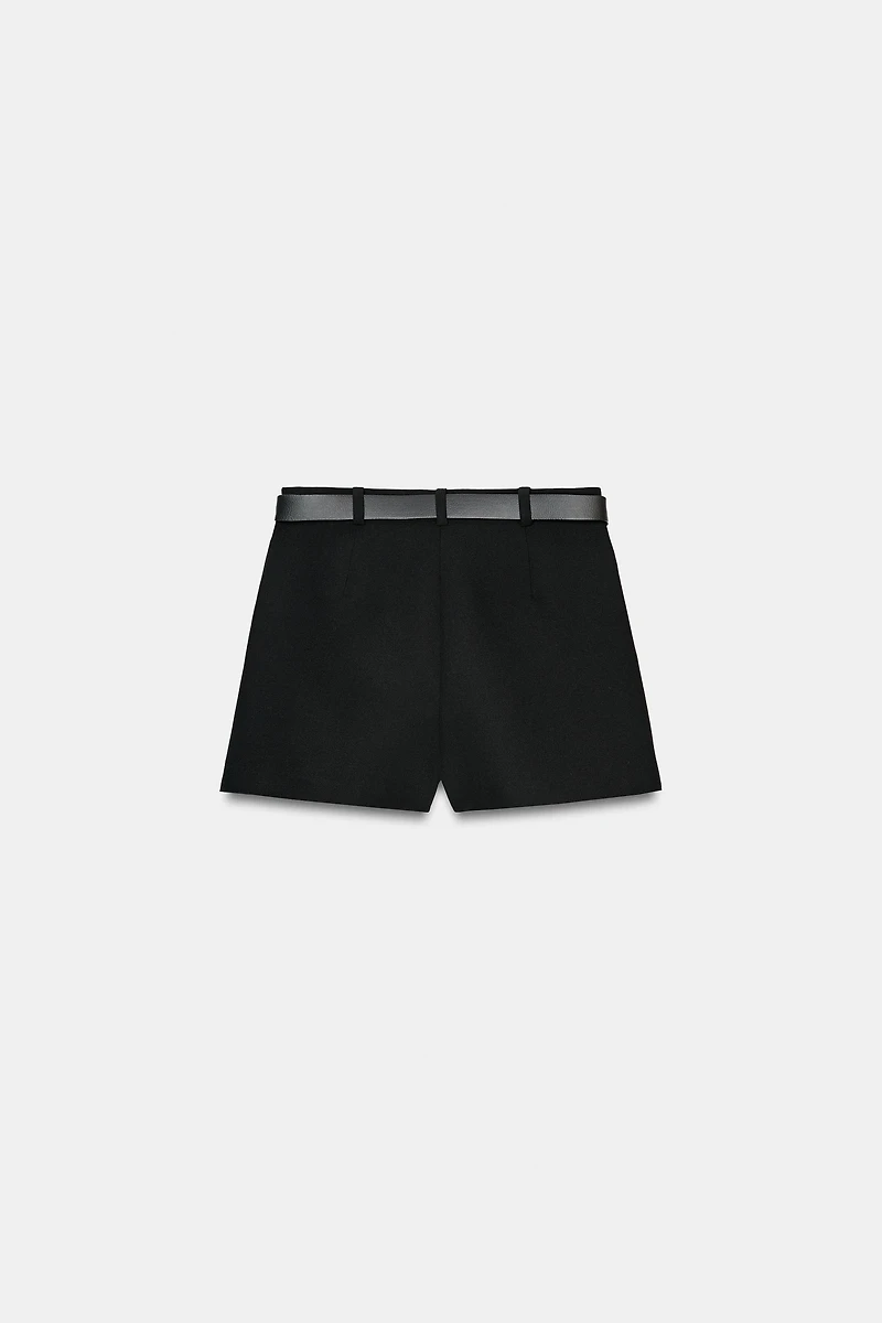BELTED SPLIT SKIRT