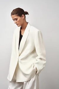 ZW COLLECTION LINEN BLEND DOUBLE BREASTED BLAZER
