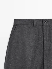 Wool blend flannel trousers