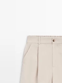Flowing pants with elasticated waistband