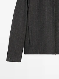 Striped wool blend jacket