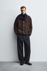 RELAXED FIT TEXTURED CARDIGAN