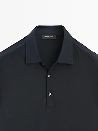 Pull polo en maille de laine mélangée
