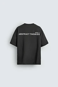 CONTRAST TEXT BOXY FIT T-SHIRT