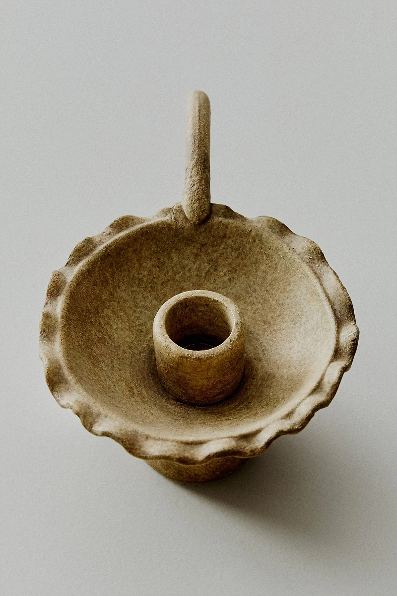 WAVY CERAMIC CANDLEHOLDER