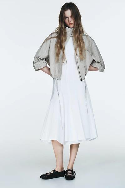 MIDI HALTER GORED DRESS