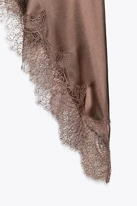 SATIN EFFECT LACE DRESS