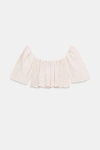 WRINKLED EFFECT CROP TOP